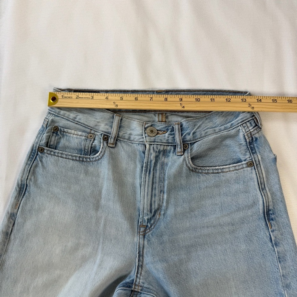 American Eagle Outfitters Light Blue Distressed Wide Leg Skater Jeans size 2 reg - Picture 8 of 11